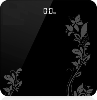 BELENZO Weight Machine with 6mm Thick Tempered Glass for Human Body Weighing Scale Weighing Scale(Black)