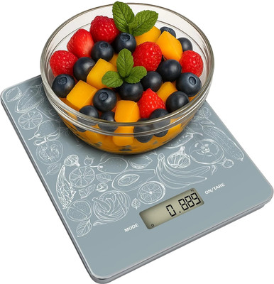 HOMEBASIC Portable Digital Kitchen Weighing Scale 5kg | LCD, Tare, Touch Button Weighing Scale(Grey)