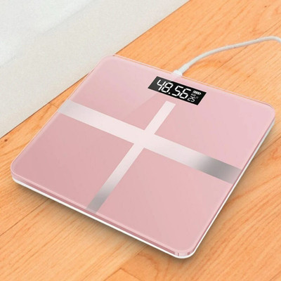 MCP Healthcare Smart Digital Personal Body Smart Weighing Scale Anti-Slip Bathroom USB Power Weighing Scale(Pink)