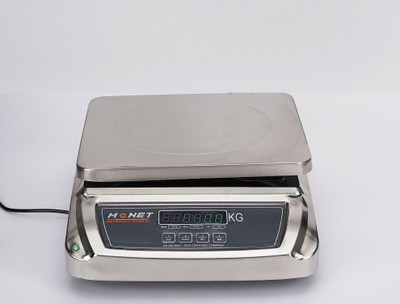 monet 30KG 2 Days Battery Backup; Green Display Weighing Scale(Silver)