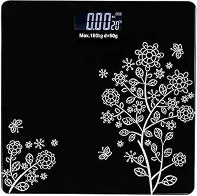 PW PENCILWALA LCD PANEL STYLISH GLASS DESIGNED BATHROOM SCALE BLACK Weighing Scale(Black)