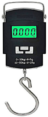 MSNL New Mini Atom hook Capacity up 50kgX5gm, overload function, unit change, Weighing Scale(Black)