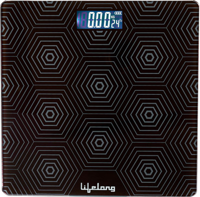 Lifelong Glass Weight Machine Weighing Scale(Black)