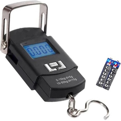 ZIMKIM Portable Electronic Luggage Scale Digital LCD Display Weight Lift Upto 50kg Weighing Scale(Black)
