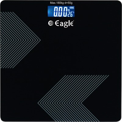 EAGLE EEP-1200A Electronic Weighing Machine - Thick Tempered Glass with LCD Display Weighing Scale(Black)