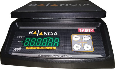 Skeisy kata weighing machine and power up to 30kgx1gm rechargable battery Weighing Scale(Black)