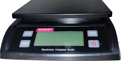 Skeisy SF-802 STEEL WEIGHING SCALE RECHARGEABLE BATTERY WITH ADAPTOR Weighing Scale(Black)