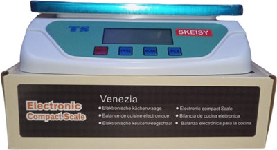 Skeisy NEW WHITE TS-500 STEEL PLATE WITH POWER UP 30KGX1GM AND ADAPTOR Weighing Scale(White)