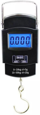 GLOWISH 10G/50KG DIGITAL DISPLAY HOOK LUGGAGE SCALE Weighing Scale(Black)