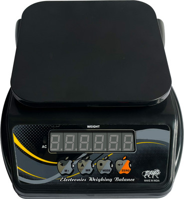 NIVAYO 10Kg Counter Rechargeable Weight Machine With Power Adepter for Home & Kitchen Weighing Scale(Black)