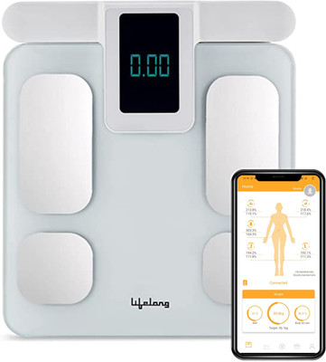Lifelong 8 electrode Smart Body Fat Scale (With weight Machine display and Bmi on handle Weighing Scale(White)