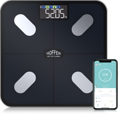 HOFFEN (India) Bluetooth BMI Digital Electronic Weight Machine For Human Body Weighing Scale(Black)