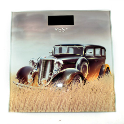 Dishan Body Weight with Thick Tempered Glass with LCD Display Weighing Scale(Grey)