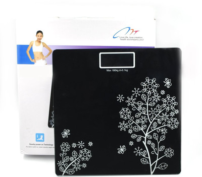 BELENZO Body Weight Machine Digital Weighing Scale with thick tempered glass Weighing Scale(Black)