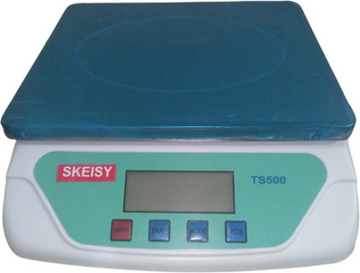Skeisy WHITE TS-500 STEEL PLATE POWER UP 30KGX1GM AND WITH CHARGING ADAPTOR Weighing Scale(White)