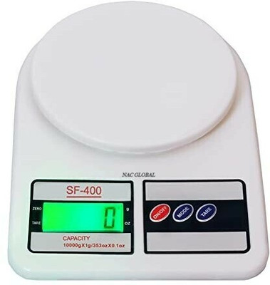 NAC GLOBAL: IT'S EXACTLY WHAT YOU NEED Kitchen Weighing Scale 10kg with White Color for General Grocery Stores Weighing Scale(White)
