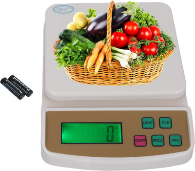NIBBIN 10Kg Digital Weight Machine with Fast Response Sensor for Home, Kitchen & Shop Weighing Scale(White)