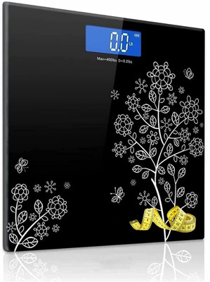Vruta Digital Bathroom WeighingScale for Body Weight, Thick Tempered Glass WeightScale Weighing Scale(Black)