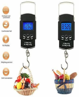 SBTs Portable Electronic Digital Weighing Scale 50 Kg With Lcd Display,Hand Held Hook Weighing Scale(for gas cylinder, luggage, suitcase and bag for travel,Black)