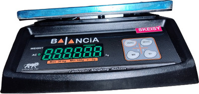 Skeisy kata BALANCIA STEEL DOUBLE DISPLAY WEIGHING MACHINE POWER UP 30KGX1GM Weighing Scale(Black, STEEL)