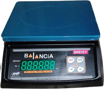 Skeisy bal new steel plate weighing machine and load indicator and power up to 30kgx1gm Weighing Scale(Black, STEEL)