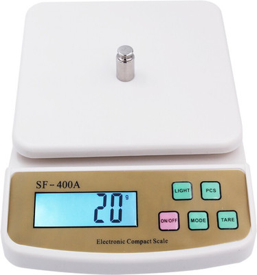 kroywen Compact Scale with Tare Function SF 400A 10 kg Digital Multi-Purpose Kitchen Weighing Scale Weighing Scale(White)