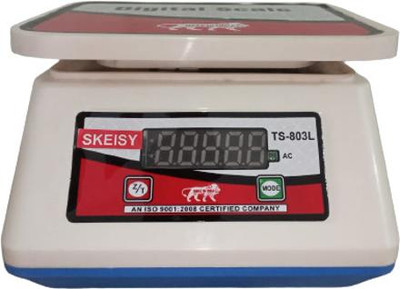 MSNL NEW TS-803-L WEIGHING MACHINE AND POWER UP TO 30KGX1GM RECHARGABLE Weighing Scale(red/white)