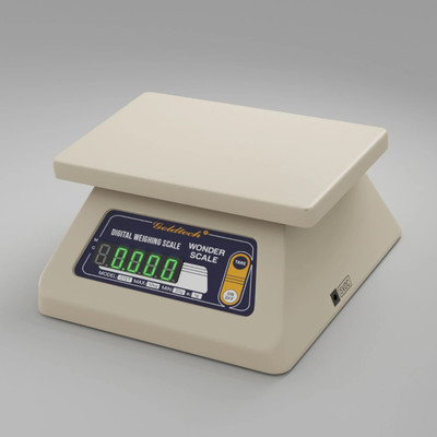 Goldtech Weight Scale for Kitchen Max: 10kg & Mini: 20g, Rechargeable 25hr Battery Backup Weighing Scale(White)