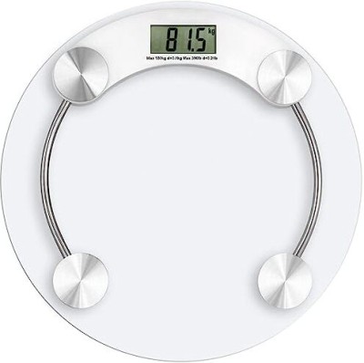 MCP Transparent Round Digital Glass Personal Weight Scale for Home Use 180 Capacity Weighing Scale(Transparent)