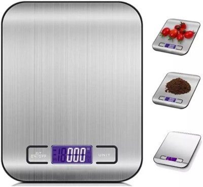 Qozent 10 kg Home Use Food Digital Kitchen Weight Scale Weighing Scale(Silver)