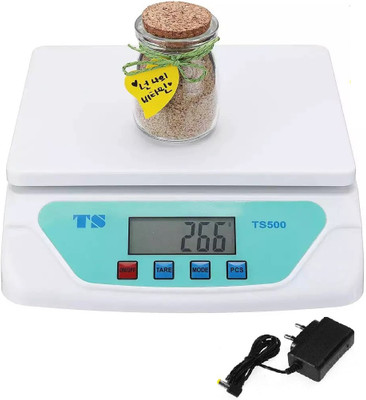 Qozent TS-500 Digital Kitchen Weighing Scale 30kg x 1g with backlight Weighing Scale Weighing Scale(White)