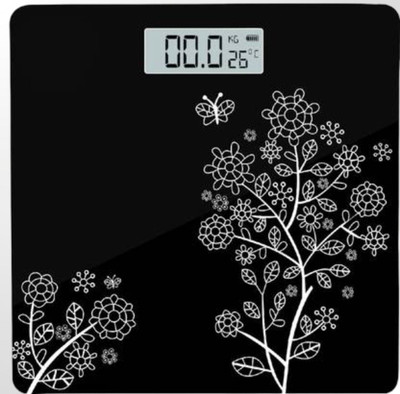METRIXO Thick Tempered Glass LCD Display Digital Weight Machine body Weighing Scale Weighing Scale(Black)