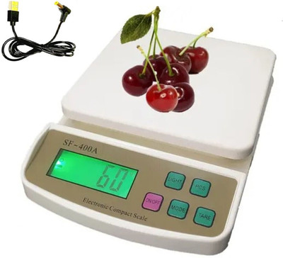 NIVAYO 10 KG Counter Kitchen Scale Lightweight, Portable & Easy to Clean Weighing Scale(White)