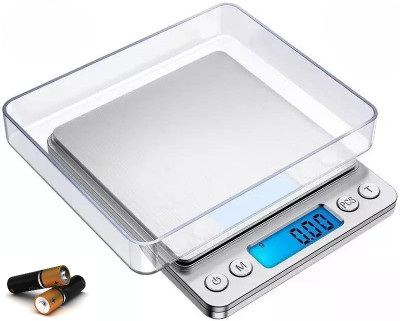 WEIGHOUSE 500Gr. x 0.01 Mg Capacity Digital Jewellery Weighing Scale With Luggage Platter Weighing Scale(Silver)