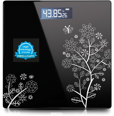 BELENZO Thick Tempered Glass LCD Display Digital Weight Machine body Weighing Scale Weighing Scale(Black)