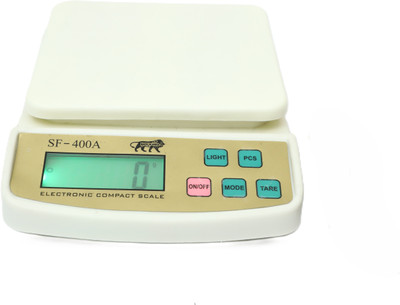 MSNL SF-400A WHITE KITCHEN SCALE POWER UP 10KG-1GM-WITH AA BATTERY Weighing Scale(Off-White)