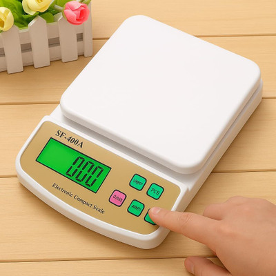 JM SELLER Electronic Digital SF 400A with Adaptor 10Kg Best Qualtiy Kitchen Use Weighing Scale(White)