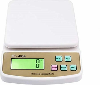 BDRSY Digital Weight for kitchen with 10 kg Capacity, 1 g Accuracy, Tare Function Weighing Scale(White)