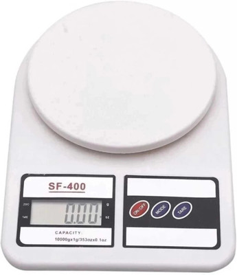 Fashion Bizz Portable Electronic Digital Weight Machine Kitchen scale 10 Kg WITH BACK LIGHT Weighing Scale(White)