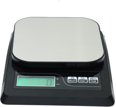 MSNL New Sf-413-Steel plate kitchen scale power up to 10kg-1gm-With AAA battery Weighing Scale(Black)