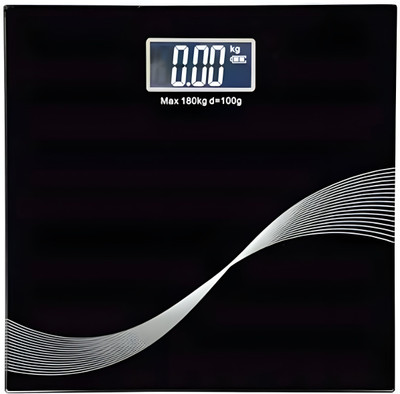 MS ENTERPRISE Electronic Thick Tempered Glass LCD Display Digital Personal Bathroom Weighing Scale(Black)