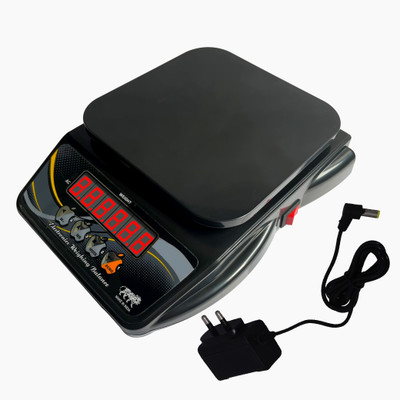 vyog 10Kg Counter Rechargeable Weight Machine With Power Adapter For Shop, Home Weighing Scale(Black)