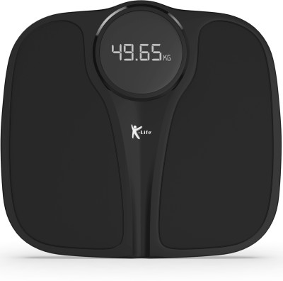 K-life WS102 Electronic Digital Weight Check machine For Human Body 200kg Capacity Weighing Scale(Black)