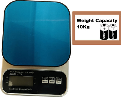 King Star ATOM Digital Kitchen Scale 10kg Capacity Compact ABS Body Electronic Food Weighing Scale(White)