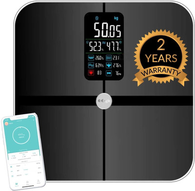 EAGLE EEP1002A Smart Connected Fitness digital Weight Machine With Heart Rate Monitor Weighing Scale(Black)