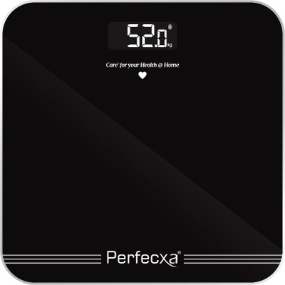 Perfecxa Personal Digital Weighing Scale Black with LED Display and Auto On/Off Function Weighing Scale(Black)