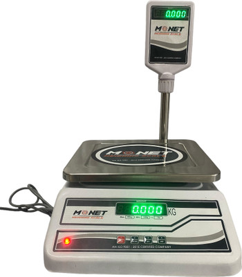 monet 40 KG premium WEIGHING MACHINE with pole for commercial use Weighing Scale(White)