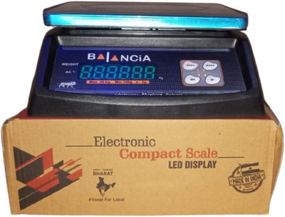 Skeisy BAL BLACK STEEL PLATE WITH DOUBLE DISPLAY WEIGHIN MACHINE POWER UP 30KGX1GM Weighing Scale(Black, STEEL)