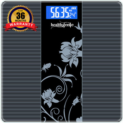 Healthgenie Thick Tempered Glass LCD Display Digital Weight Machine With 3 Years Warranty Weighing Scale(HD_93)