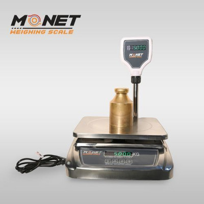 monet international 30 KG SS WEIGHING MACHINE with pole ); upto 40 Hours Battery Backup Weighing Scale(Grey)